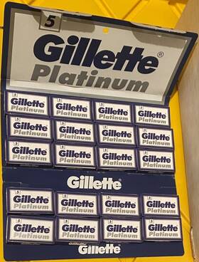 Gillette 014260252144 Vintage 100 Platinum Double Edge Razor Blades 20x5 Made In Russia Nib