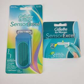 Gillette 014260298142 1 Razor 3 Refills Sensor Excel For Women Handle Shaver