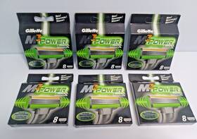 Mach3 Gillette 014260308407 Lot Of 6 Packs - 8 Count/48 Total M3 Power Cartridge Blade Refill