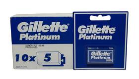Gillette 014260596989 Platinum Double Edge Razor Shaving Blades 5 Blades/pack 10 Packs