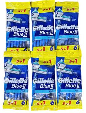 020003 Gillette 36 Blue Ii Plus Razor Easy Grip Lubrastrip Six Packs Of 6 Razors