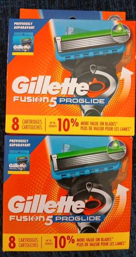 Gillette 037306642149 Lot Of 2 Fusion Proglide Power Refill Razor Blade 8 Cartridges