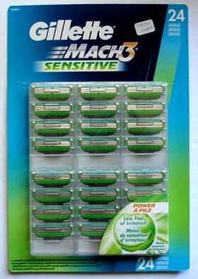 Mach3 Gillette 047400003385 24 Sensitive Razor Blade Refill Cartridges