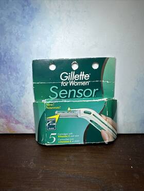 Gillette 047400105089 Women Sensor Razor Aloe And Vitamin E Cartridges 5 Refill Vintage 2000