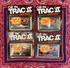 Gillette 047400112063 Trac Ii Nos Vintage Tracii Razor Blade Cartridges 20 Total