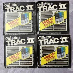 Gillette 047400112650 Trac Ii Twin Blade Shaving Cartridges 4 Packages With 9blades 36 Nos