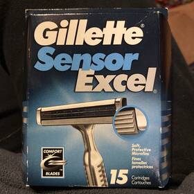 Gillette 047400114722 Sensor Excel Razor Blades - 15 Cartridges New