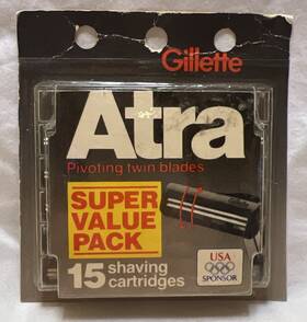 Gillette 047400117419 15 Pack Vintage Atra Pivoting Twin Blade Shaving Cartridges Nos