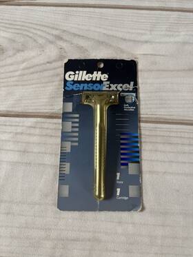 Gillette 047400125339 Original 1993 Sensor Excel Razor Metal Handle Blade Shaver Made In Usa