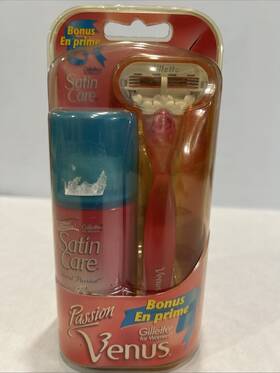Gillette 047400178311 Vintage Passion Women Venus 3 Razor Satin Care Shave Gel Floral
