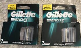 Gillette 047400179240 Mach 3 Replacement Blades 2 X Packs New Free Shipping