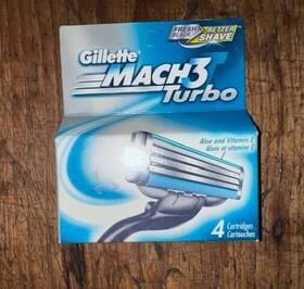 Mach3 Gillette 047400196940 Turbo 2001 Vintage 4 Cartridges Sealed New Ships Free