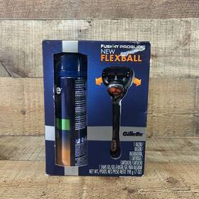 Gillette 047400534841 Fusion Proglide Flexball Manual Mens Razor Sensitive Shave Gel Kit New