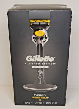 Gillette 047400657939 Fusion Proshield Platinum Edition High End Stand Set Brand New Sealed