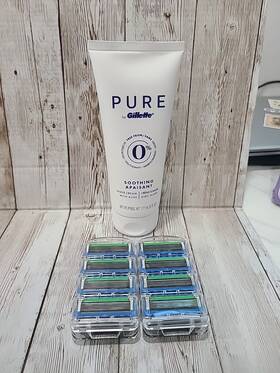 Gillette 047400660274 8 Cartridges Plus Pure By Shave Cream