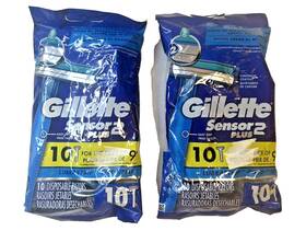 Gillette 047400664463 Sensor 2 Plus Fixed Head Disposable Razors Lot Of - 10 Pack New