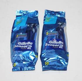 Gillette 047400664531 Lot 2 Sensor Plus Razors Disposable Lubrastrip Ultragrip 10ct