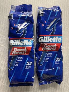 Gillette 047400668034 Vintage Good News 64 Disposable Razors 32 Pack Lot/2 New