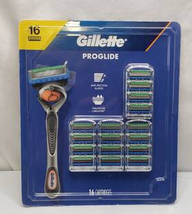 Gillette 047400668393 Proglide Anti Friction Enhanced Lubrastrip Cartridge Blades 16 Ct New