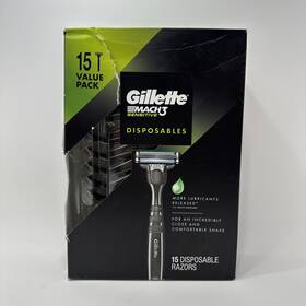 Mach3 Gillette 047400668867 Mens Disposable Razor Sensitive Comfortable Smooth Shave 15 Pack