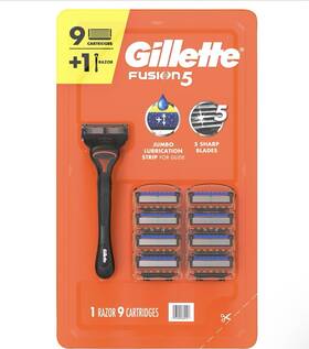 Gillette 047400669123 Fusion 5 Razor Plus 9 Refill Cartridges Blade New Sealed