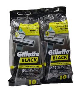 Gillette 047400670389 2 Pack Black Blade 10 Disposable Razors New