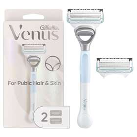 Gillette 047400672277 Venus For Pubic Hair And Skin Womens Razor Handle 2 Blade Refills