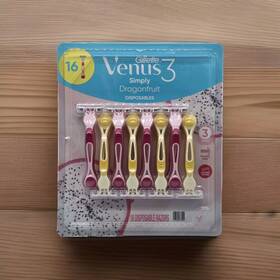 Gillette 047400677944 Venus 3 Simply Dragonfruit Blade Pivot Head Disposable Razors 16ct Club Size