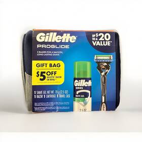 Gillette 047400680944 Proglide Mens Shaving Travel Kit Razor Cartridge Gel Case New