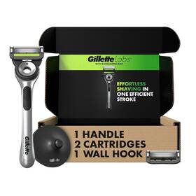 Gillette 047400680968 Labs With Exfoliating Bar By Mens Razor Set 1 Shower Hook Handle 2 Blade Ref
