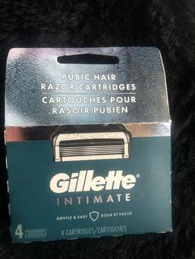 Gillette 047400683099 Intimate Pubic Hair Razor Cartridges 4 Blade Refills New
