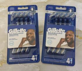 Gillette 047400689268 Lot 2 Skinguard Sensitive Disposable Razors Total 8