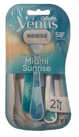 Gillette 047400690851 New Venus Extra Smooth Sensitive Miami Sunrise - 2 Disposable Razors