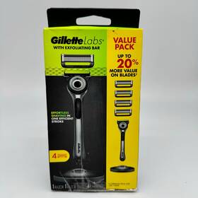 Gillette 047400692640 Labs Razors For Men With Exfoliating Bar 1 Handle 4 Razor Blade Refills