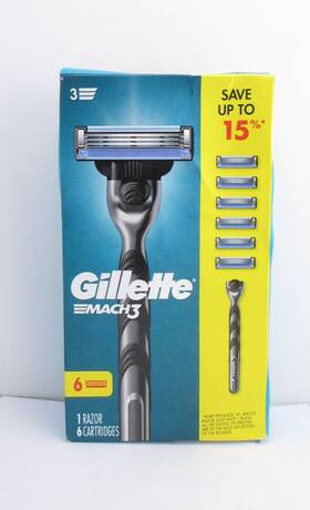 Mach3 Gillette 047400692671 Set 1 Handle And 6 Cartridges - Free Shipping