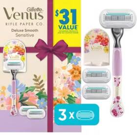 Gillette 047400696518 Venus Rifle Paper Co Deluxe Smooth Sensative Set Handle 3 Refills
