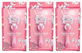 3boxes Gillette 047400696822 Venus Comfortglide Women 3-blade 1 Razor Refills In Ea-pack Of
