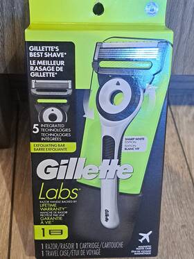 Gillette 047400697508 New Labs With Exfoliating Bar 1 Cartridge And Razor