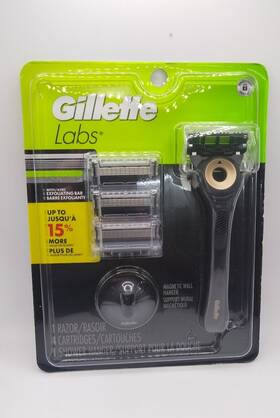 Gillette 047400697805 Labs 1 Razor Handle With Shower Hanger 4 Cartridges New