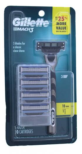 Gillette 047400698192 Mens Mach 3 Blade Razor With Refill Cartridges
