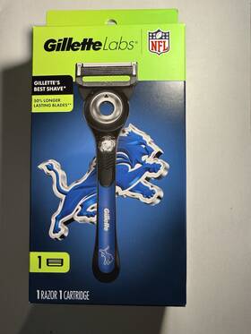 Gillette 047400701243 Detroit Lions Labs New Best Shave Razor And Refill Cartridge Nfl