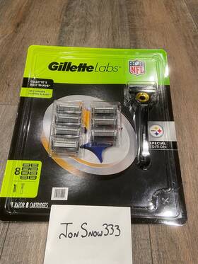 Gillette 047400704909 Brand New Labs Special Edition Nfl Steelers 8 Cartridges Plus 1 Handle