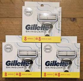 0986554 Gillette Skinguard Sensitive Skin Refill Blades 24 Lot Of 3