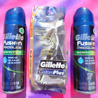 Gillette 10 Custom Plus Razors 2 Fusion Shave Gel 7 Oz New 047400003590