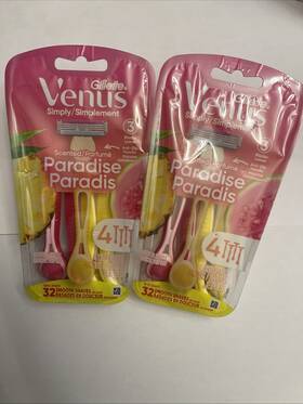 20156087 Gillette Venus Womens Razors For Pubic Hair/skin 4 Ct Each Pk Lot Of 2