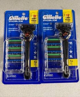 2-gillette Gillette 20163160 Proglide Mens Razor Value Packs With 4 Refill Cartridges Bundle