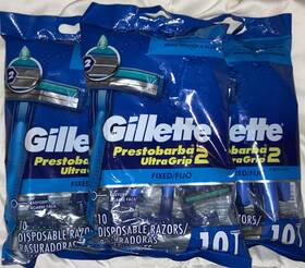 20208496 Gillette Lot Of 3 Ultra Grip 2 Disposable Razors 10-pack 30 New