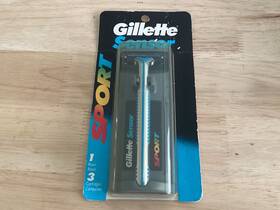 270-386 Gillette Jp-13 Original 1992 Sensor Sport Razor Twin Blade 3 Cartridge Metal Handle