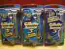47400110151 Gillette 3 Pkgs 12 Total Razors Sensor Disposable With Cut Blades