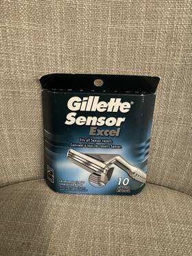 4473 Gillette Sensor Excel Cartridge Blades Refills 10 Cartridges Stainless Steel